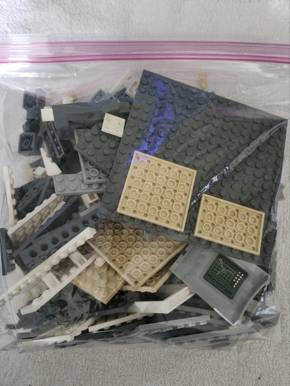 Authentic Lego Lot of Mostly Grey, White & Tan Building Bricks Weighing 1.14 1b - Picture 2 of 7